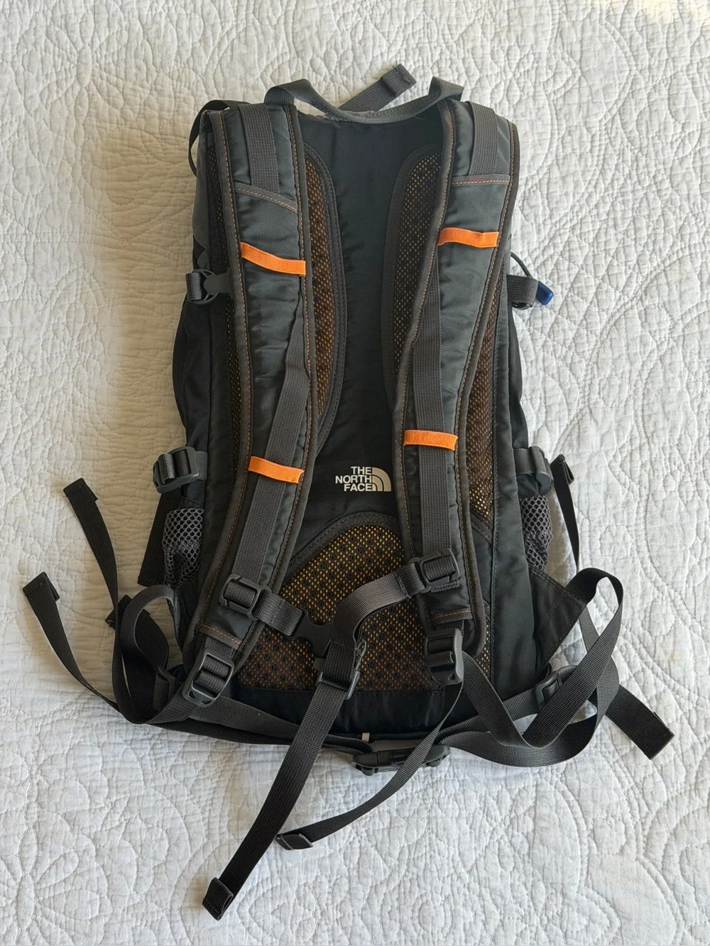 North Face Black Hammerhead Flight Series Backpack Hydration Black Gray Orange